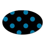 Polka Dots - Cerulean on Black Magnet (Oval)
