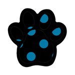 Polka Dots - Cerulean on Black Magnet (Paw Print)