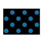 Polka Dots - Cerulean on Black Sticker A4 (10 pack)