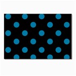 Polka Dots - Cerulean on Black Postcard 4 x 6  (Pkg of 10)