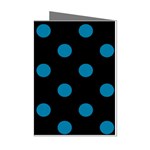 Polka Dots - Cerulean on Black Mini Greeting Cards (Pkg of 8)