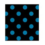 Polka Dots - Cerulean on Black Greeting Card 4.5  x 6 