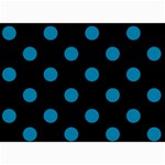 Polka Dots - Cerulean on Black 5  x 7  Photo Cards