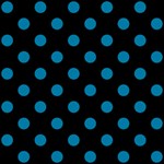 Polka Dots - Cerulean on Black ScrapBook Page 8  x 8 