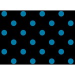Polka Dots - Cerulean on Black Birthday Cake 3D Greeting Card (7x5)