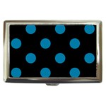 Polka Dots - Cerulean on Black Cigarette Money Case