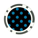 Polka Dots - Cerulean on Black Poker Chip Card Guard (10 pack)