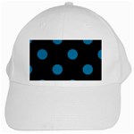 Polka Dots - Cerulean on Black Black Cap