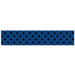 Polka Dots - Black on Dark Cerulean Flano Scarf (Small)