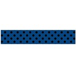 Polka Dots - Black on Dark Cerulean Flano Scarf (Large)