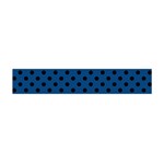 Polka Dots - Black on Dark Cerulean Flano Scarf (Mini)