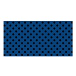 Polka Dots - Black on Dark Cerulean Satin Shawl