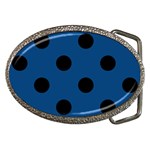 Polka Dots - Black on Dark Cerulean Belt Buckle