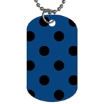 Polka Dots - Black on Dark Cerulean Dog Tag (Two Sides)