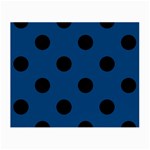 Polka Dots - Black on Dark Cerulean Small Glasses Cloth