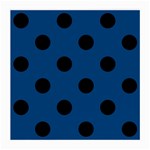 Polka Dots - Black on Dark Cerulean Medium Glasses Cloth