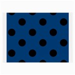 Polka Dots - Black on Dark Cerulean Large Glasses Cloth