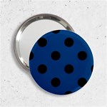 Polka Dots - Black on Dark Cerulean 2.25  Handbag Mirror