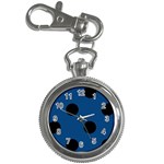 Polka Dots - Black on Dark Cerulean Key Chain Watch