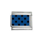 Polka Dots - Black on Dark Cerulean Italian Charm (9mm)
