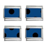 Polka Dots - Black on Dark Cerulean 9mm Italian Charm (4 pack)