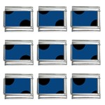 Polka Dots - Black on Dark Cerulean 9mm Italian Charm (9 pack)