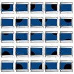 Polka Dots - Black on Dark Cerulean 9mm Italian Charm (25 pack)