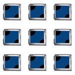 Polka Dots - Black on Dark Cerulean Mega Link Italian Charm (9 pack)