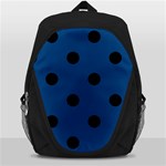 Polka Dots - Black on Dark Cerulean Backpack Bag