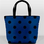 Polka Dots - Black on Dark Cerulean Bucket Bag