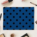 Polka Dots - Black on Dark Cerulean Cosmetic Bag (XL)