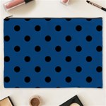 Polka Dots - Black on Dark Cerulean Cosmetic Bag (XXXL)