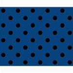 Polka Dots - Black on Dark Cerulean Collage 8  x 10 