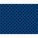 Polka Dots - Black on Dark Cerulean Collage 11  x 14 