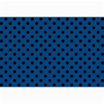 Polka Dots - Black on Dark Cerulean Collage 12  x 18 
