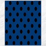 Polka Dots - Black on Dark Cerulean Canvas 11  x 14 