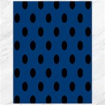 Polka Dots - Black on Dark Cerulean Canvas 12  x 16 