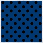 Polka Dots - Black on Dark Cerulean Canvas 20  x 20 
