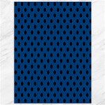 Polka Dots - Black on Dark Cerulean Canvas 36  x 48 