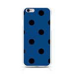 Polka Dots - Black on Dark Cerulean Apple iPhone 6/6S Silicone Case (Transparent)
