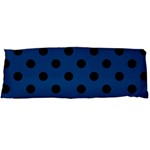 Polka Dots - Black on Dark Cerulean Body Pillow Case (Dakimakura) (One Side)