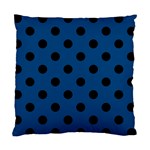 Polka Dots - Black on Dark Cerulean Standard Cushion Case (One Side)