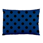 Polka Dots - Black on Dark Cerulean Pillow Case (Two Sides)