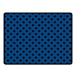 Polka Dots - Black on Dark Cerulean Double Sided Fleece Blanket (Small) (Two Sides)