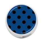 Polka Dots - Black on Dark Cerulean 4-Port USB Hub (One Side)