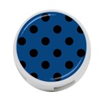 Polka Dots - Black on Dark Cerulean 4-Port USB Hub (Two Sides)