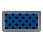 Polka Dots - Black on Dark Cerulean Memory Card Reader (Mini)