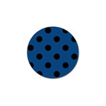 Polka Dots - Black on Dark Cerulean Golf Ball Marker (10 pack)