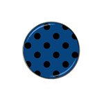 Polka Dots - Black on Dark Cerulean Hat Clip Ball Marker