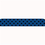 Polka Dots - Black on Dark Cerulean Small Bar Mat